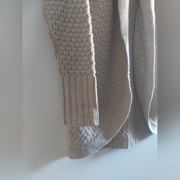 Athleta Saturday Wool & Yak Hair Open Chunky knit Cardigan Tan S - Picture 3 of 8